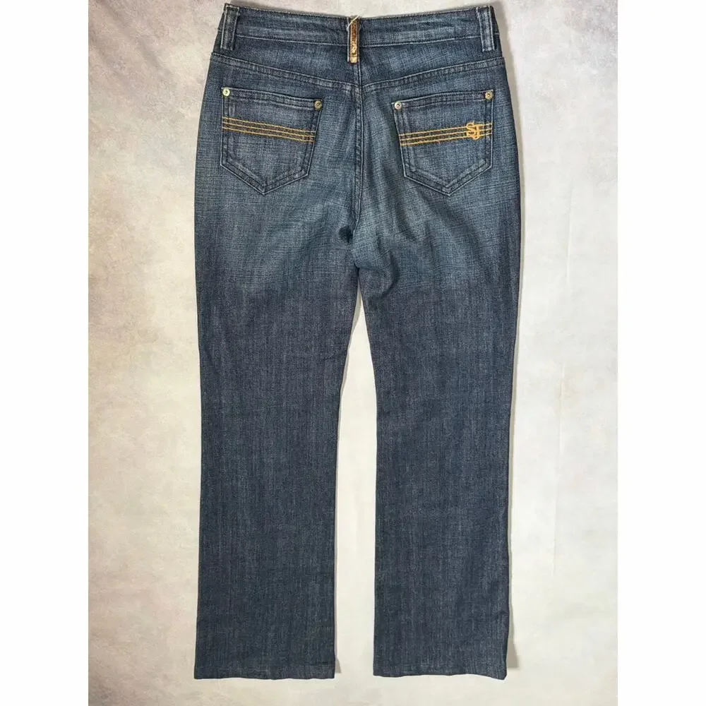 St John Sport Straight Leg Jeans Dark Wash Size 2 Made in USA 30
